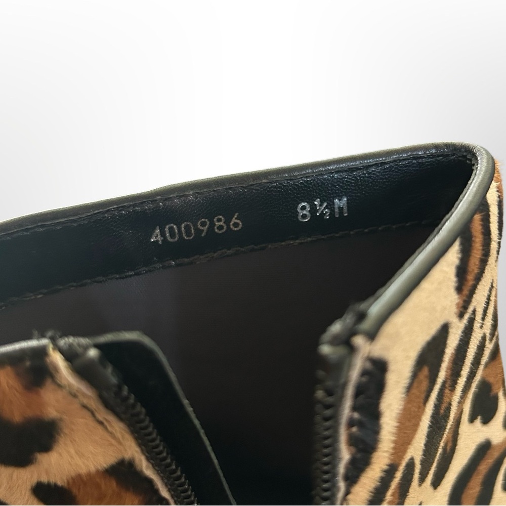 Aquatalia Made in Italy Fur Leopard Print Ankle Booties SZ 8.5 - Picture 5 of 6